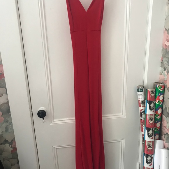 Red Plunge Jumpsuit Lulus - Picture 4 of 4